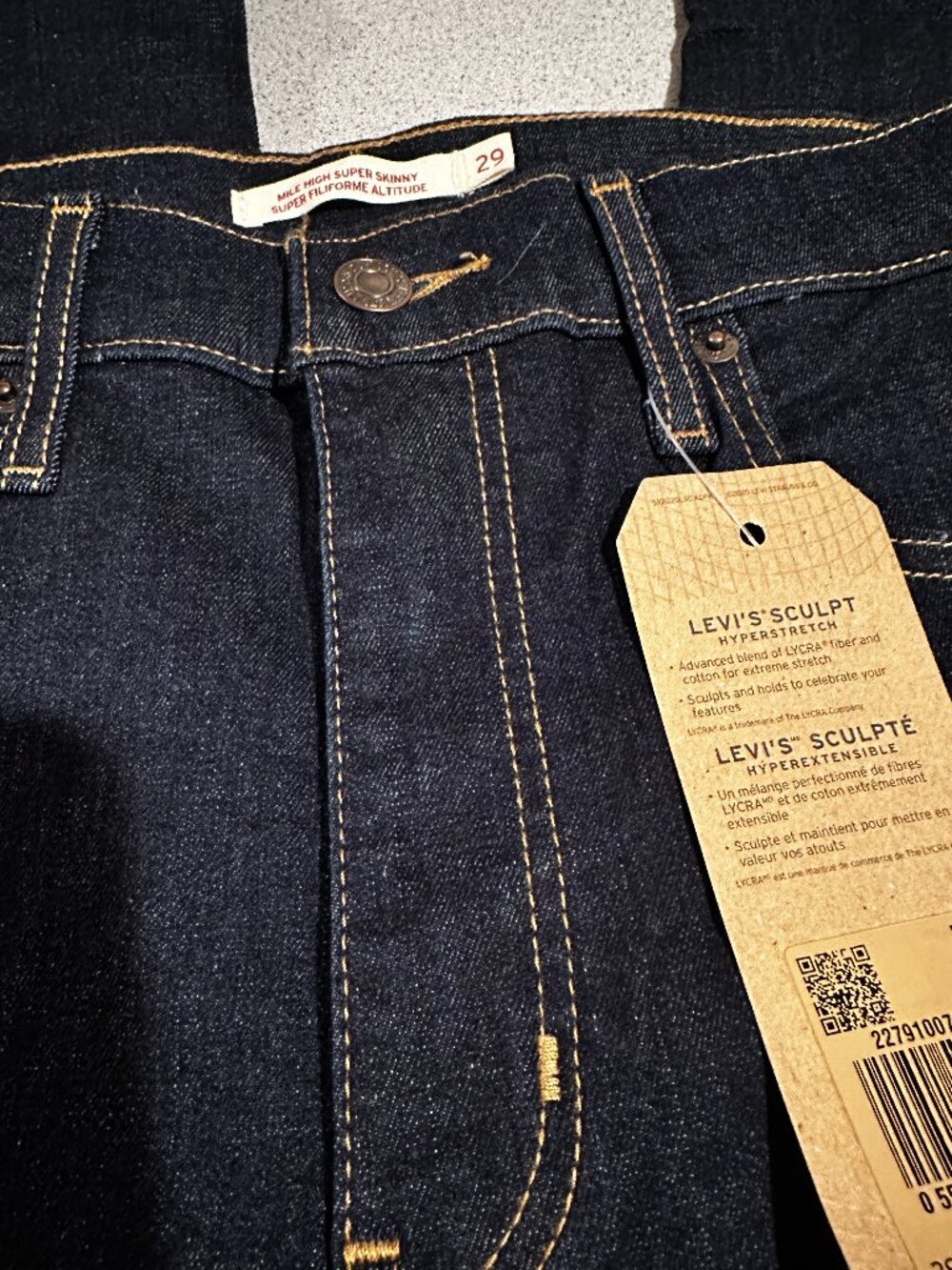 Women's Levi Mile High Super Skinny Jeans 29 W x 30 L NWT - Picture 5 of 6